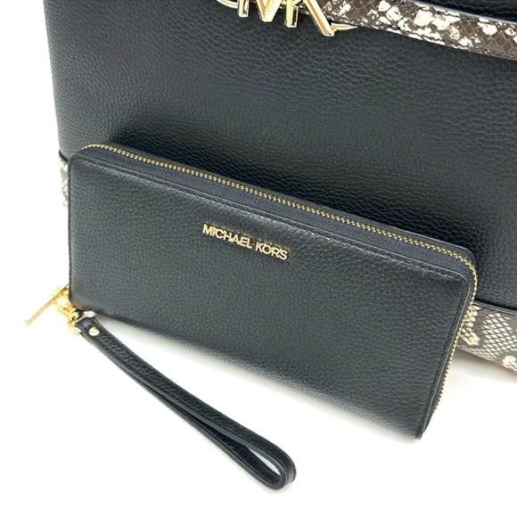 Michael Kors Large Reed Satchel Crossbody Bag & Large Continental Wallet Black - Picture 12 of 15
